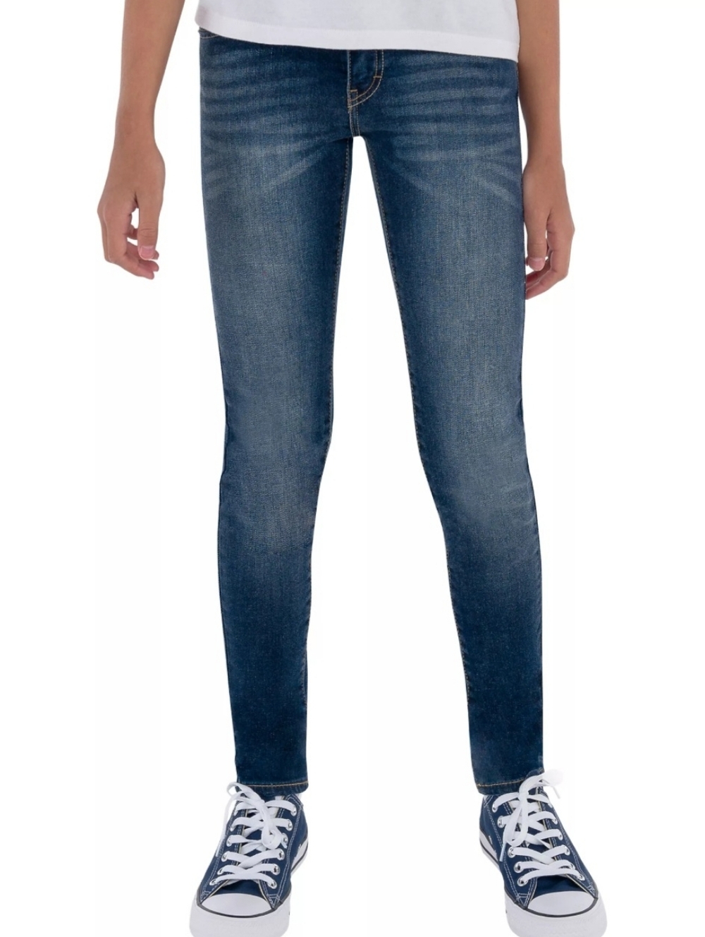 LEVI'S 710 Girls Super Skinny Denim Jeans with Adjustable Elastic Waist Size 10